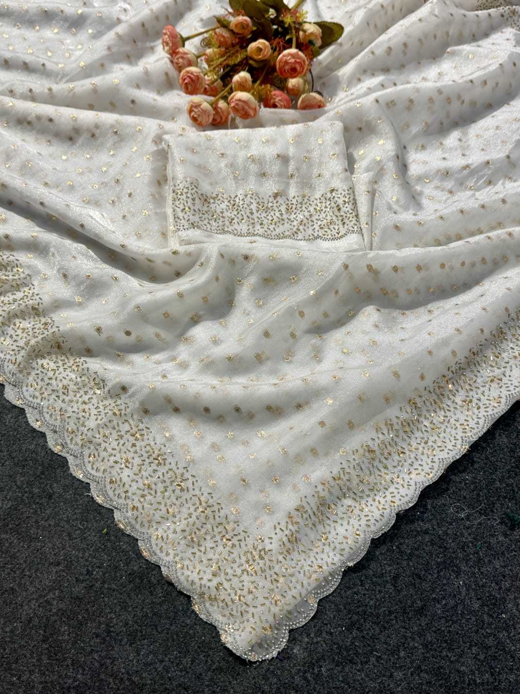 Dull Moss Butta Saree