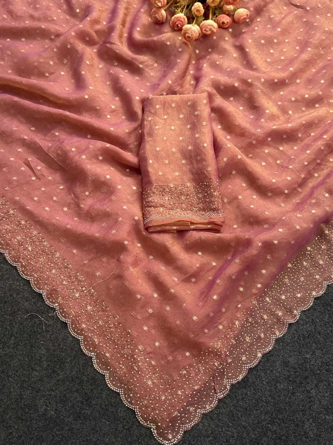 Dull Moss Butta Saree