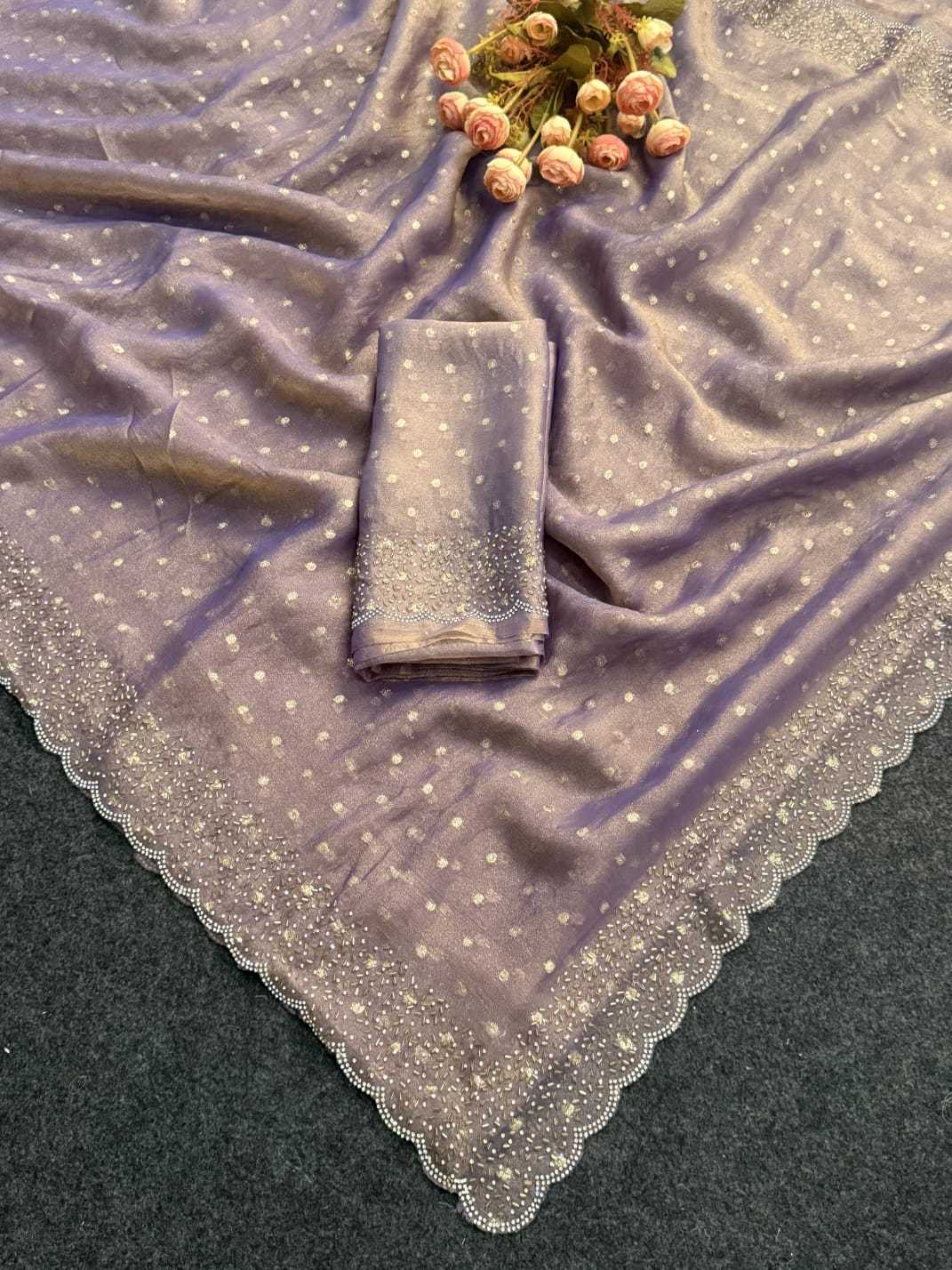 Dull Moss Butta Saree