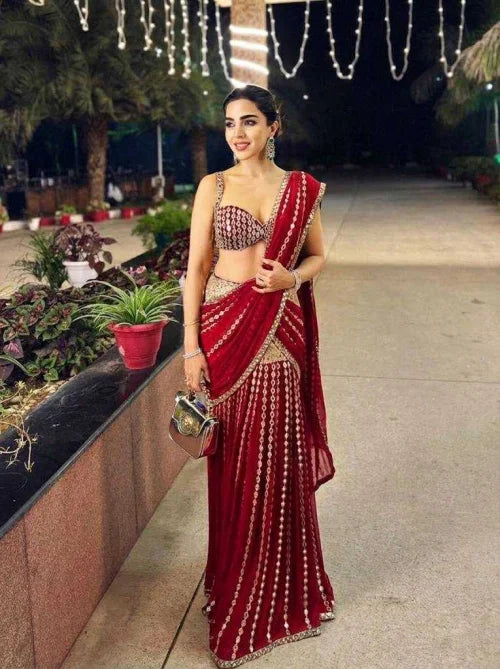 One Faux Georgette Saree