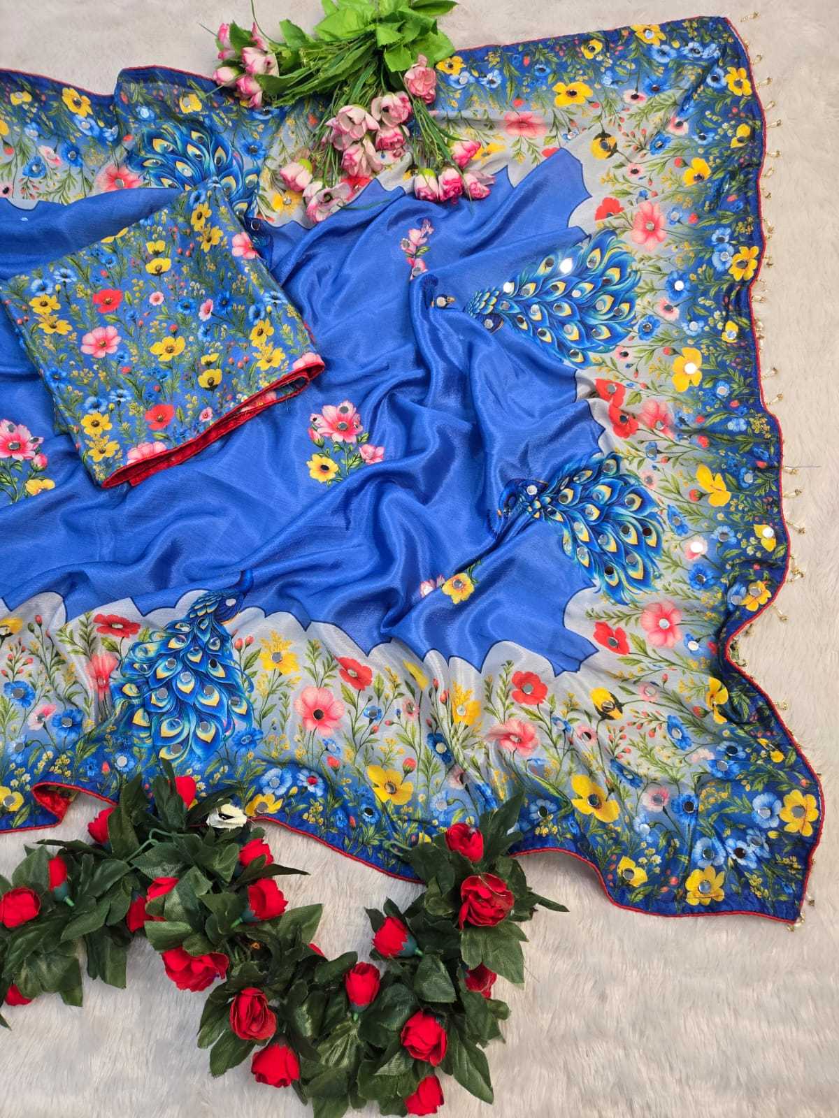 Picok Soft Chinon Printed Saree