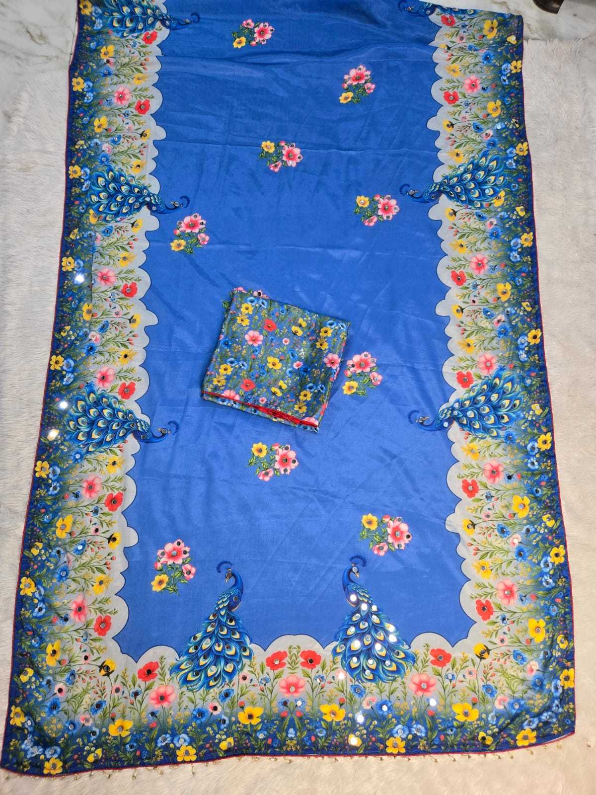 Picok Soft Chinon Printed Saree