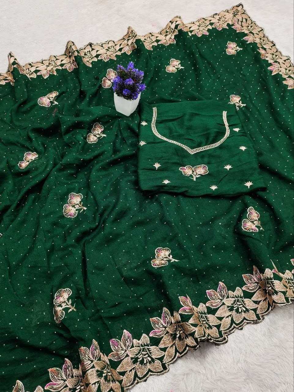 Vichitra Silk Designer Saree