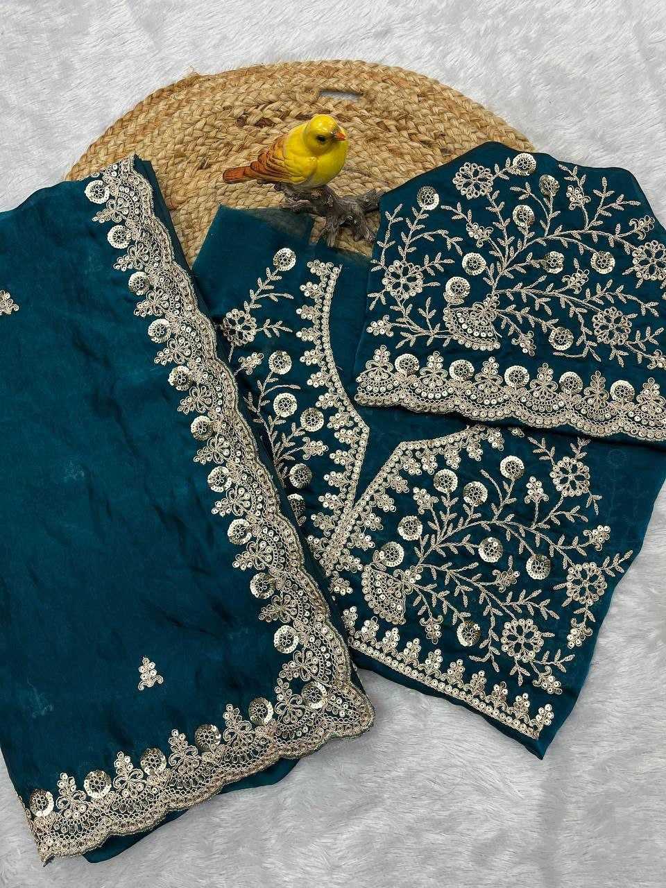 Blooming Party Wear Silk Saree