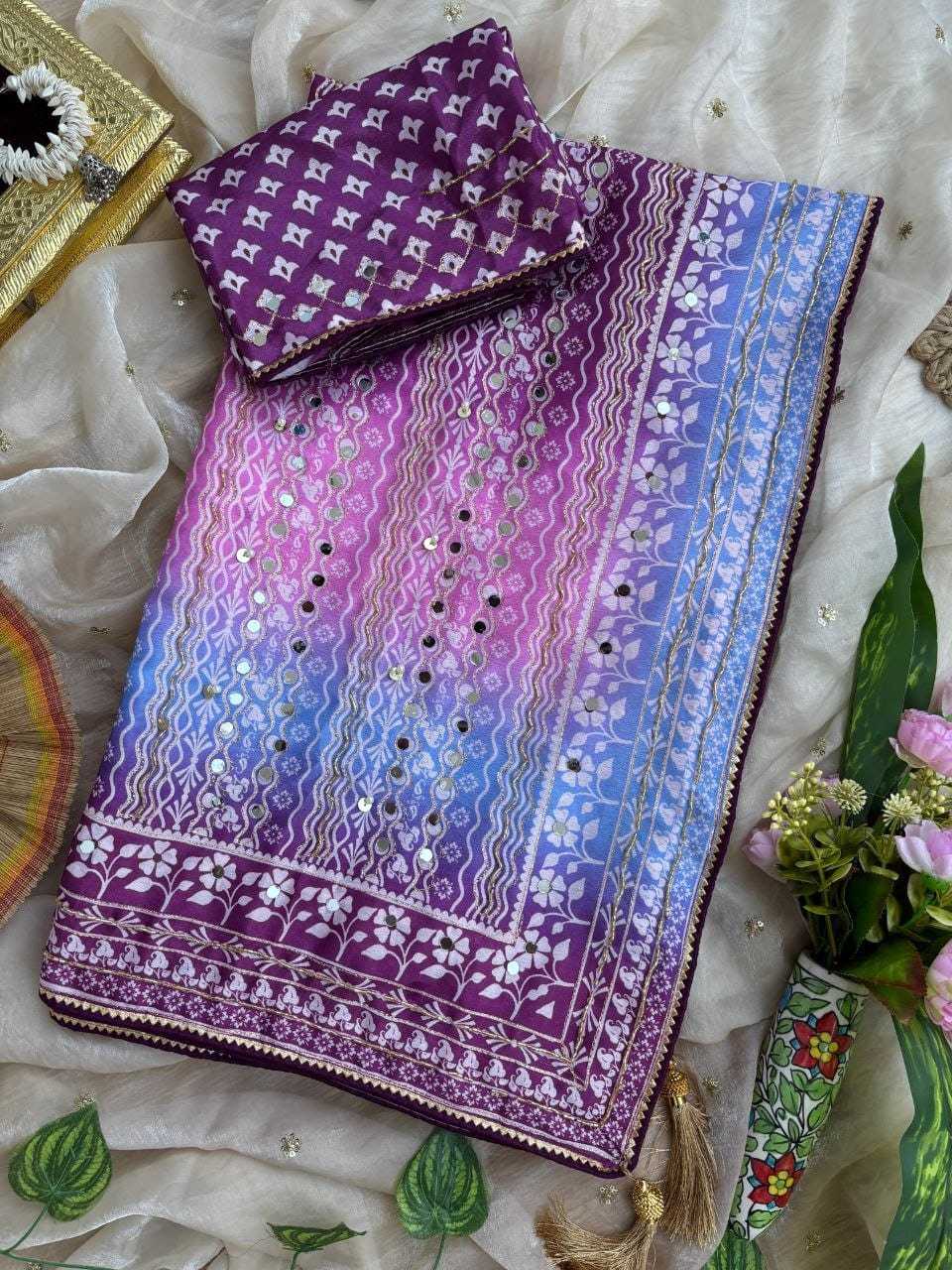 Arya Chinon Silk Designer Saree