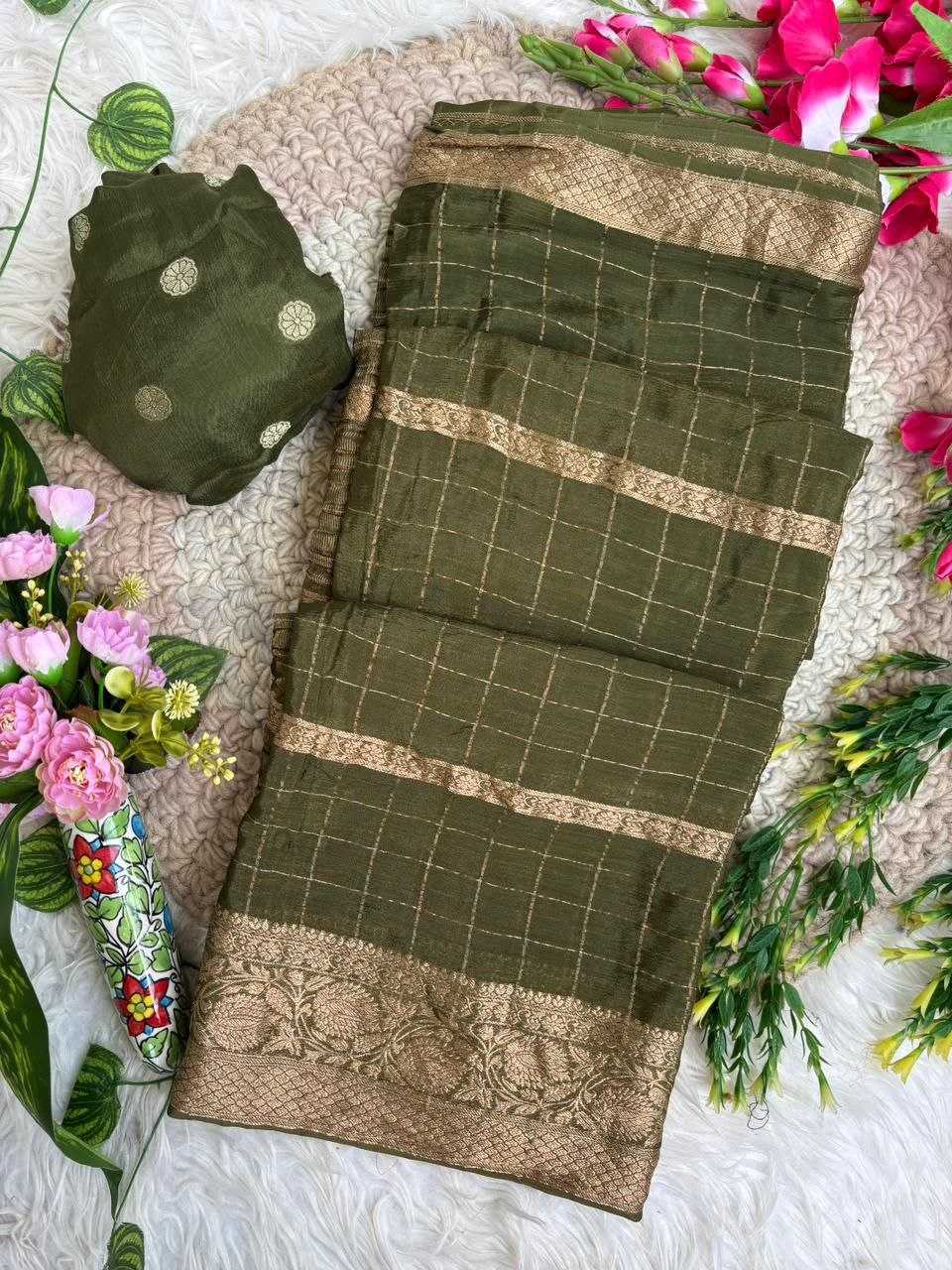 Heavy Chinnon Silk Work Saree