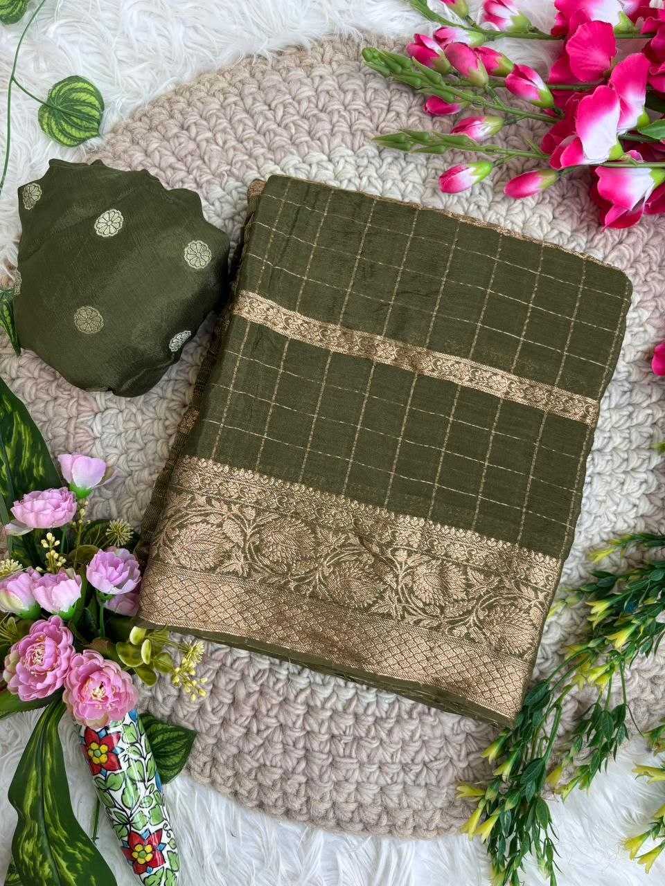 Heavy Chinnon Silk Work Saree