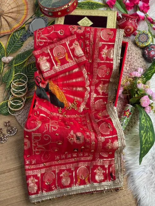 Vedika Japan Sartin Designer Saree