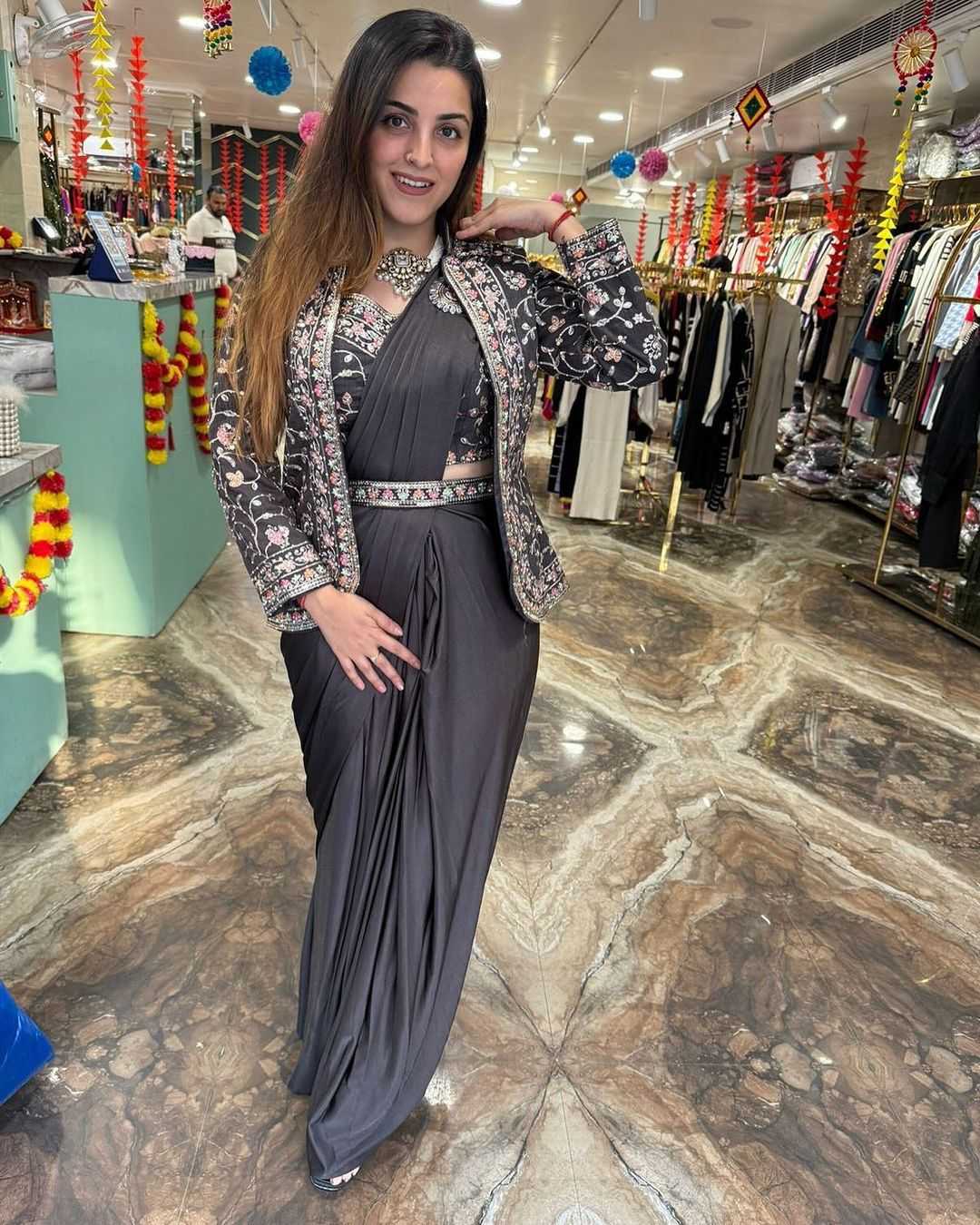Satin Ready To Wear Saree