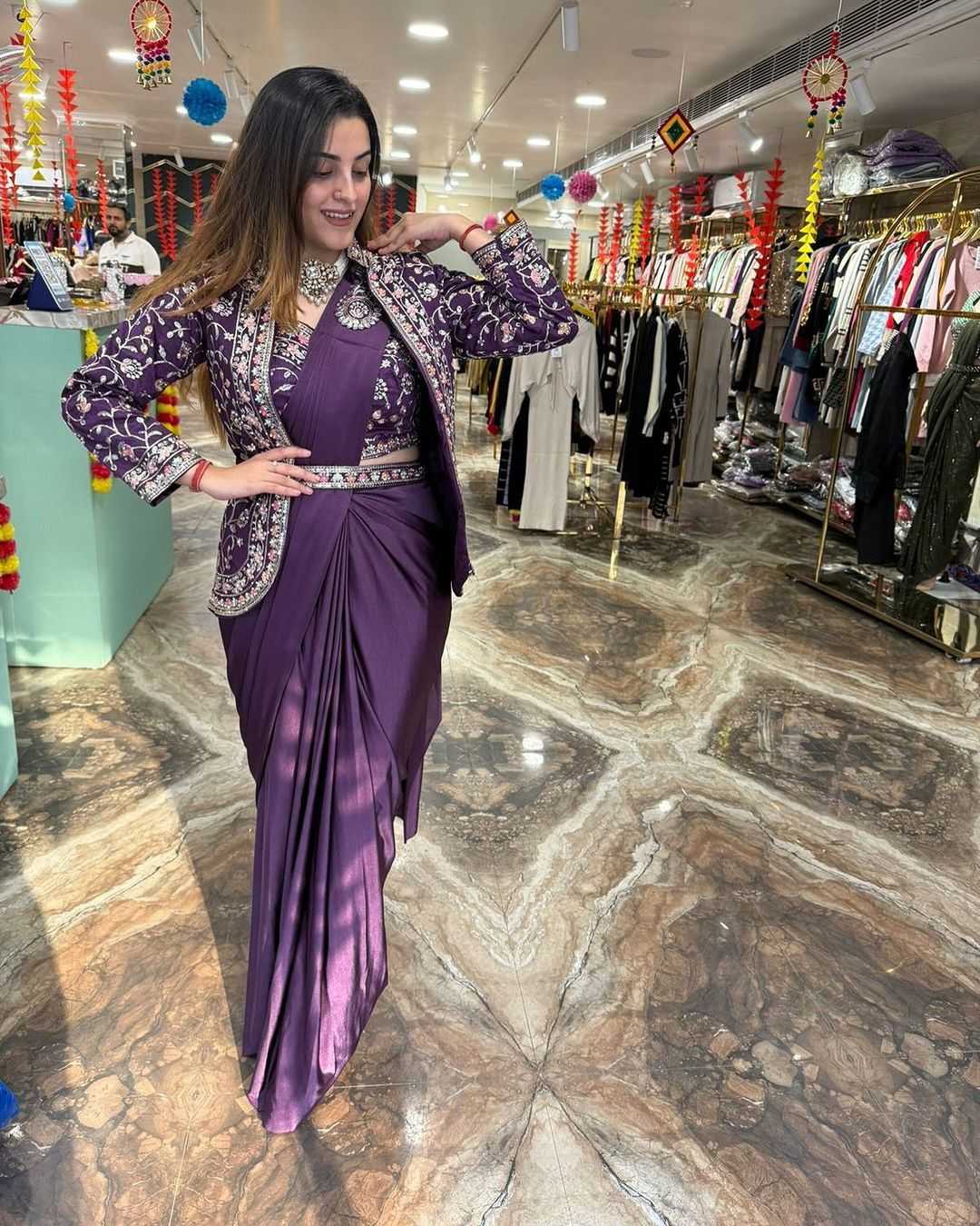 Satin Ready To Wear Saree