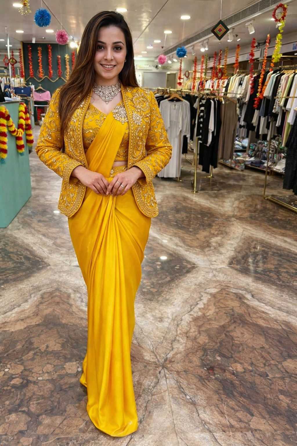 Satin Ready To Wear Saree