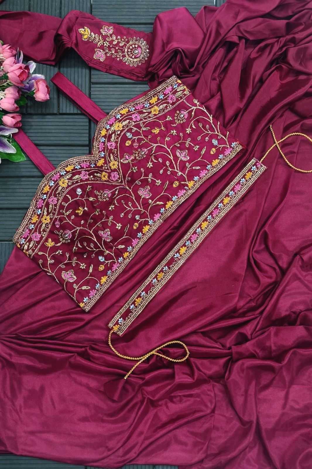 Satin Ready To Wear Saree