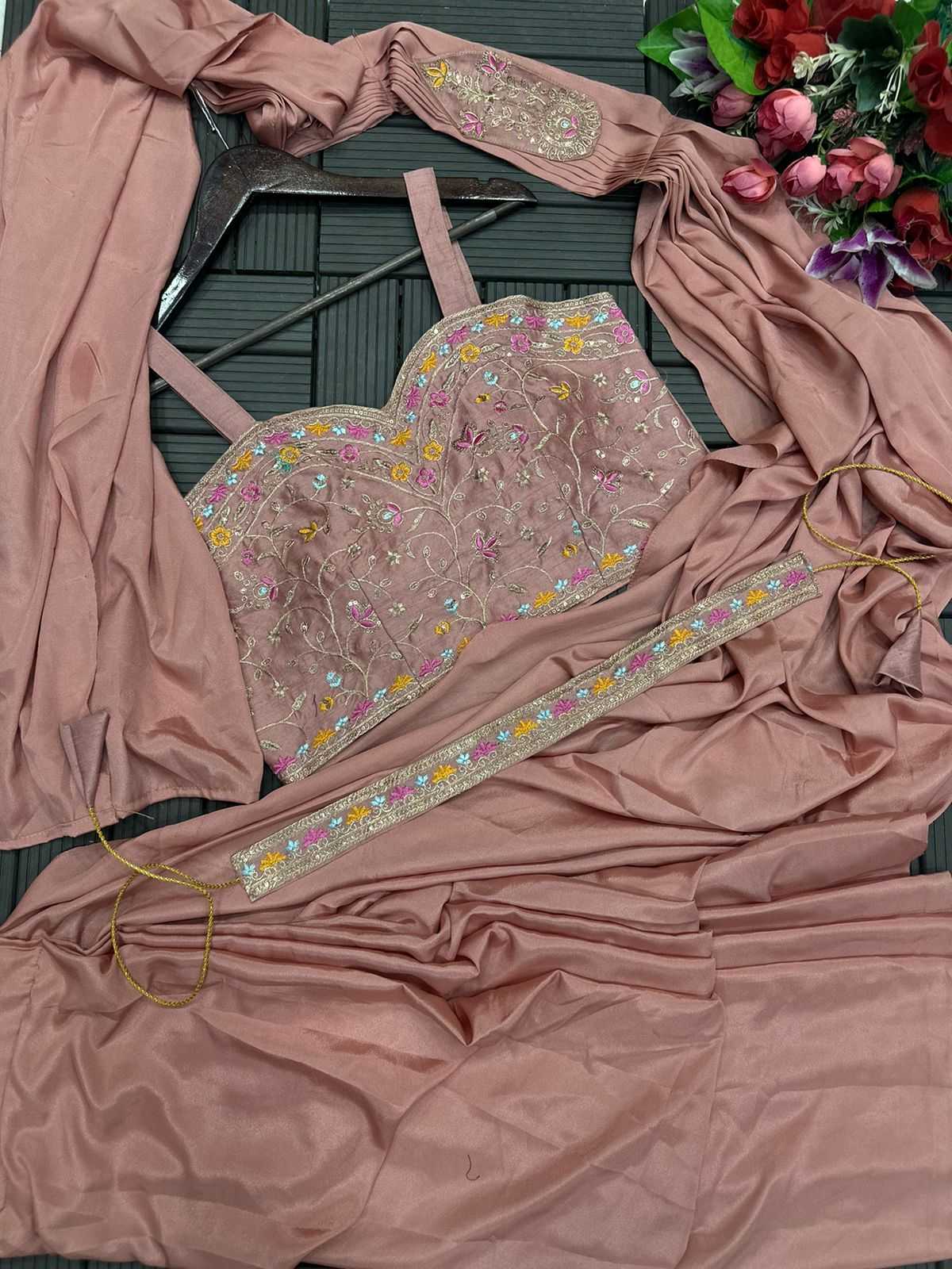 Satin Ready To Wear Saree