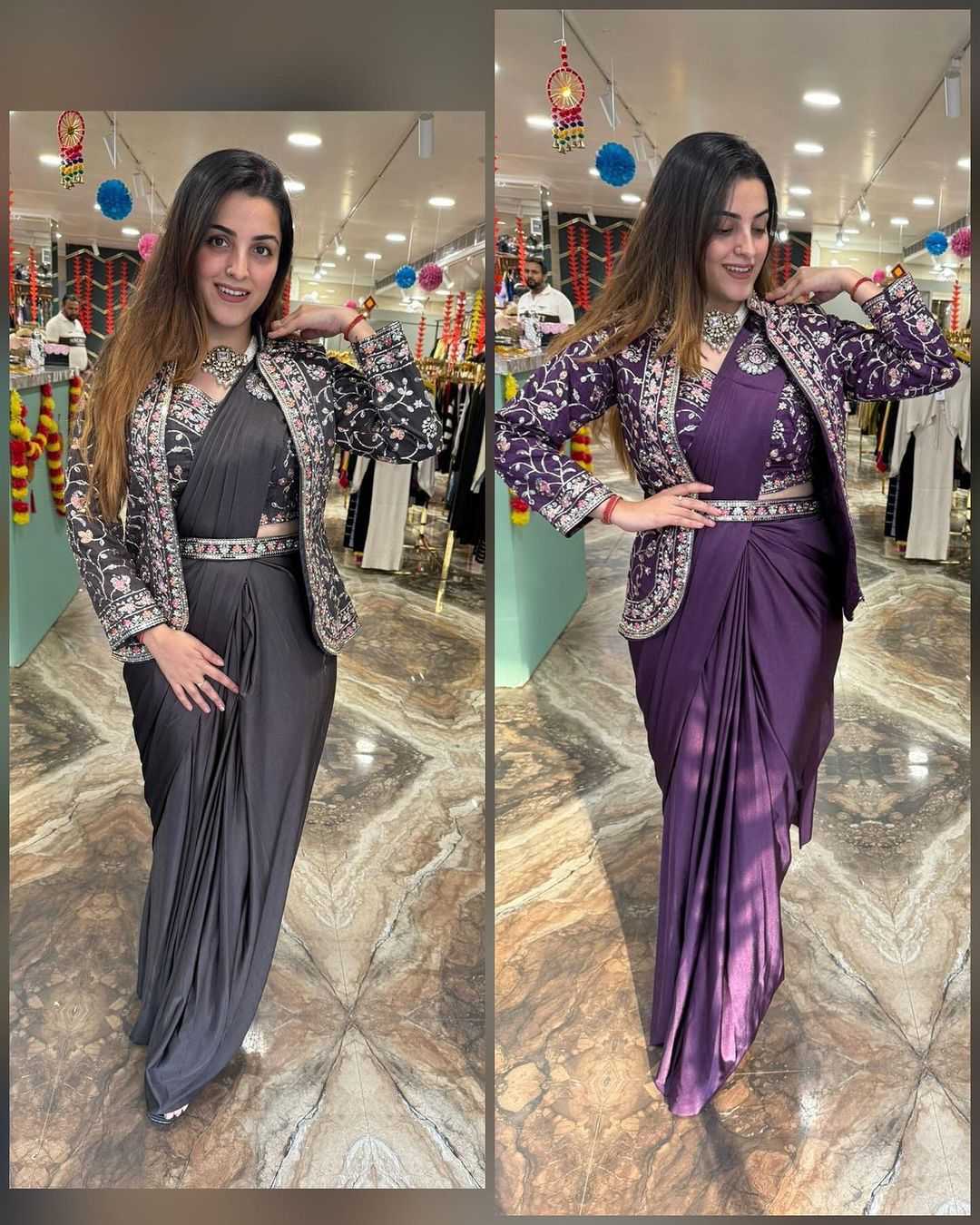 Satin Ready To Wear Saree