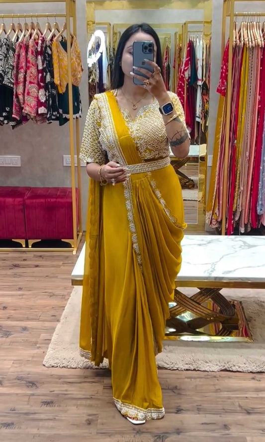 Chinon Ready To Wear Saree