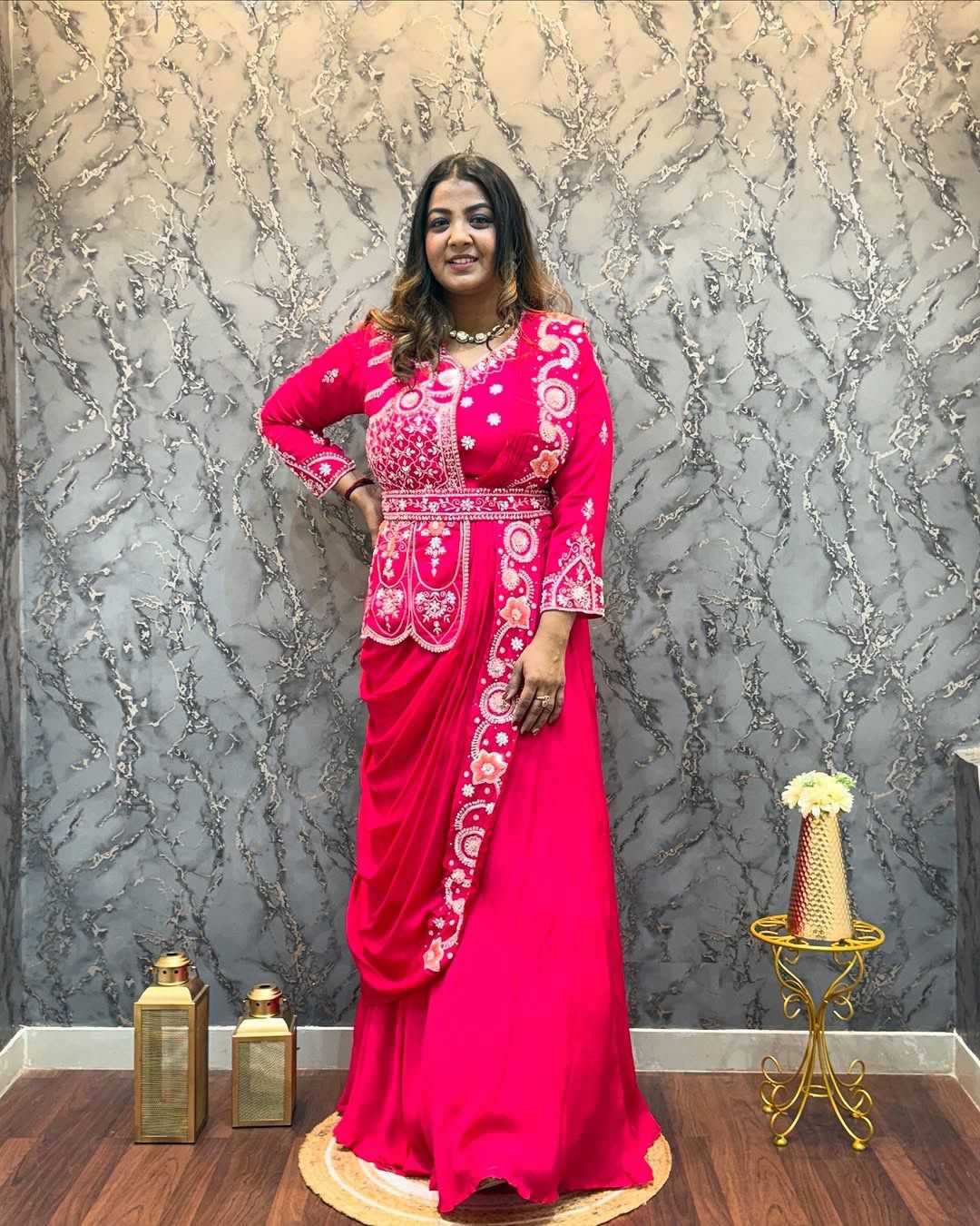 Rangoli Silk Embroidery Gown