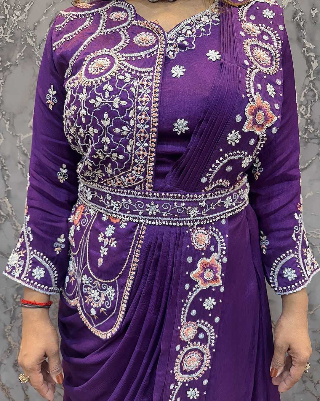 Rangoli Silk Embroidery Gown