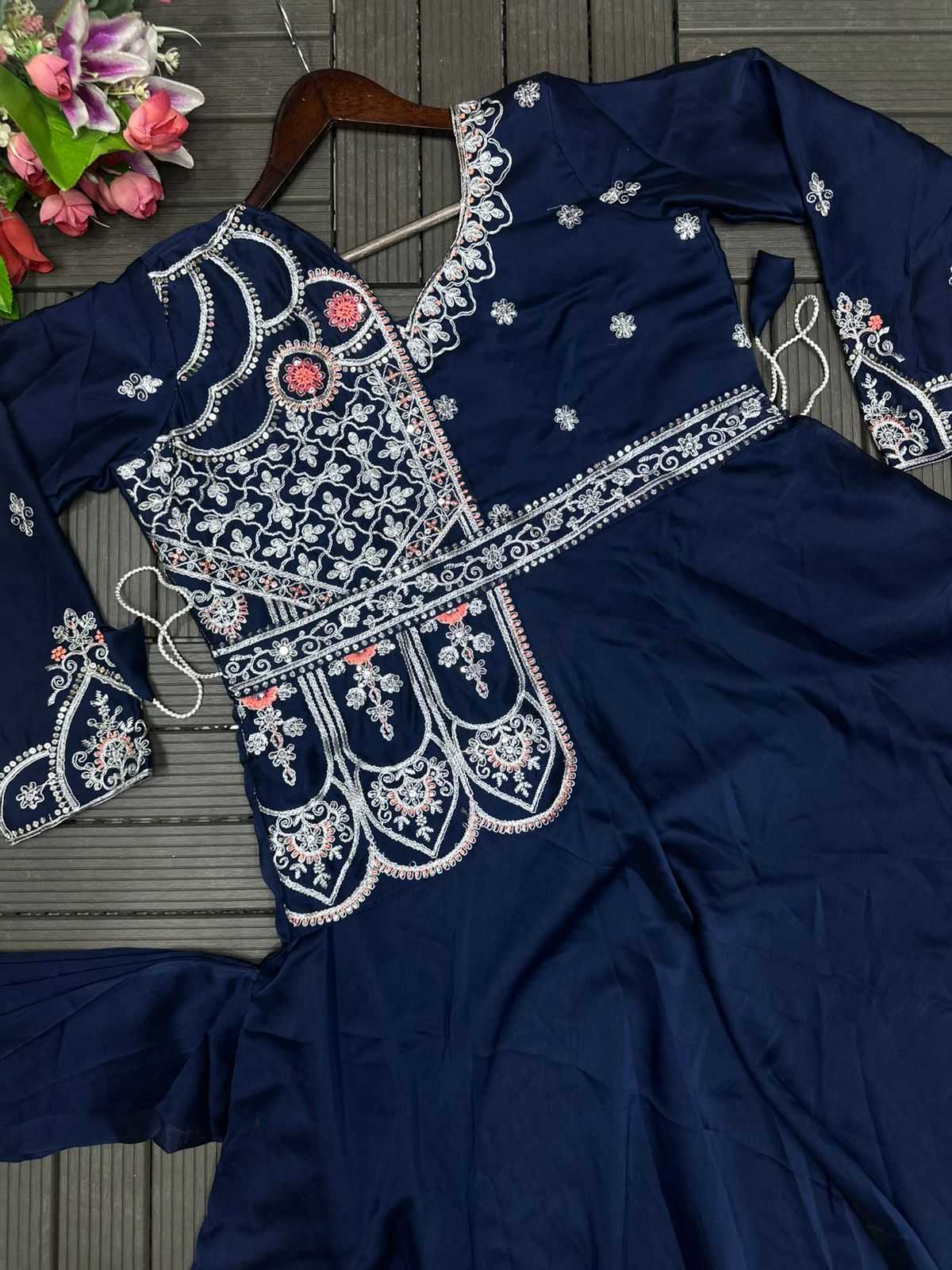 Rangoli Silk Embroidery Gown