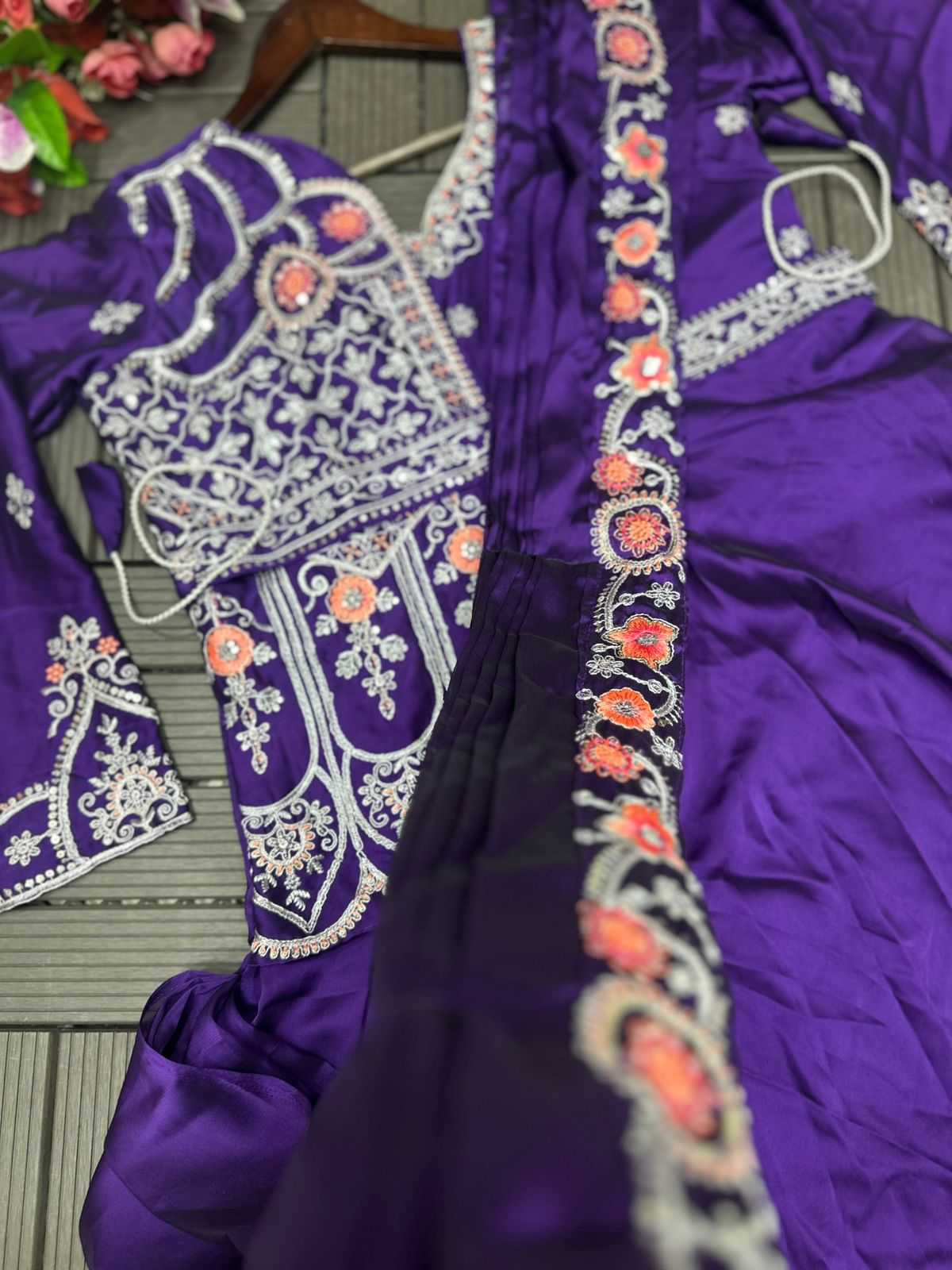 Rangoli Silk Embroidery Gown