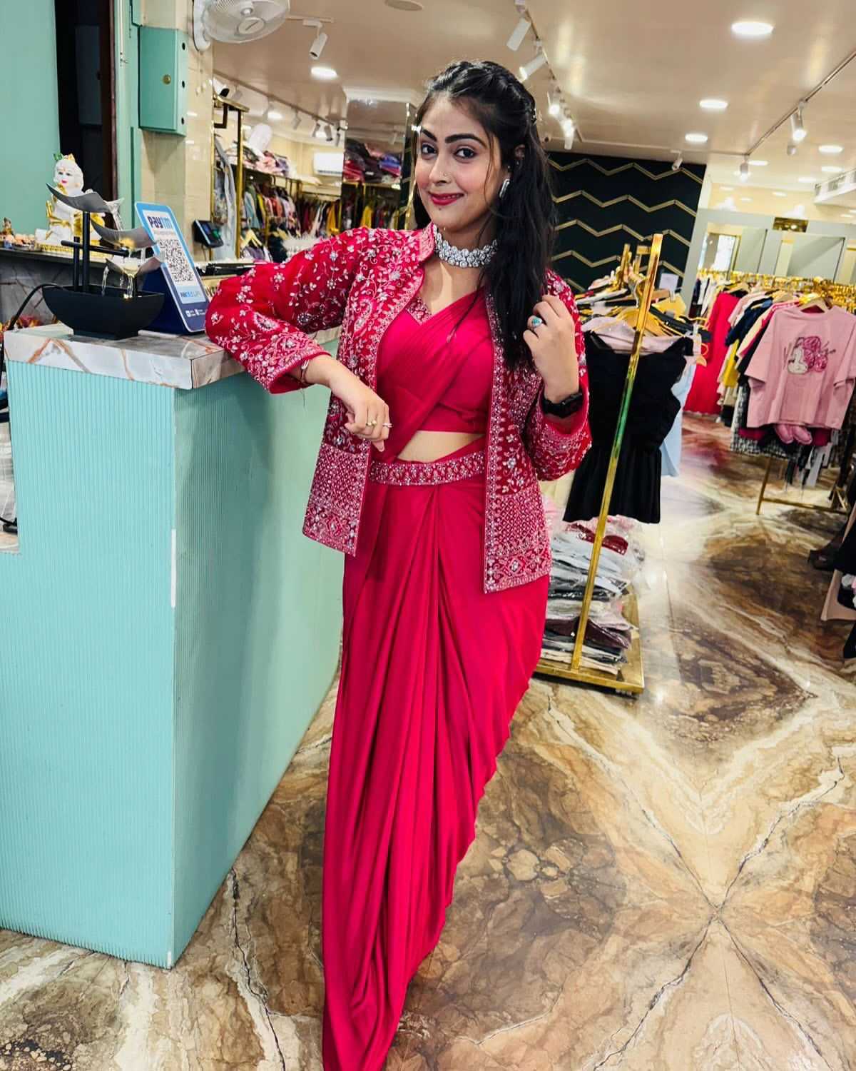 Satin Silk Ready To Wear Saree