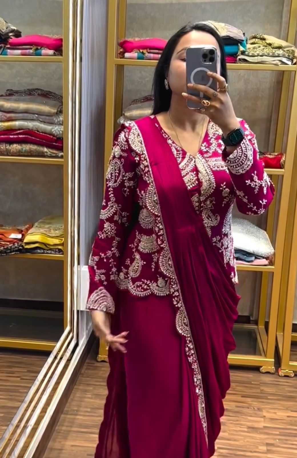 Chinon Ready To Wear Saree