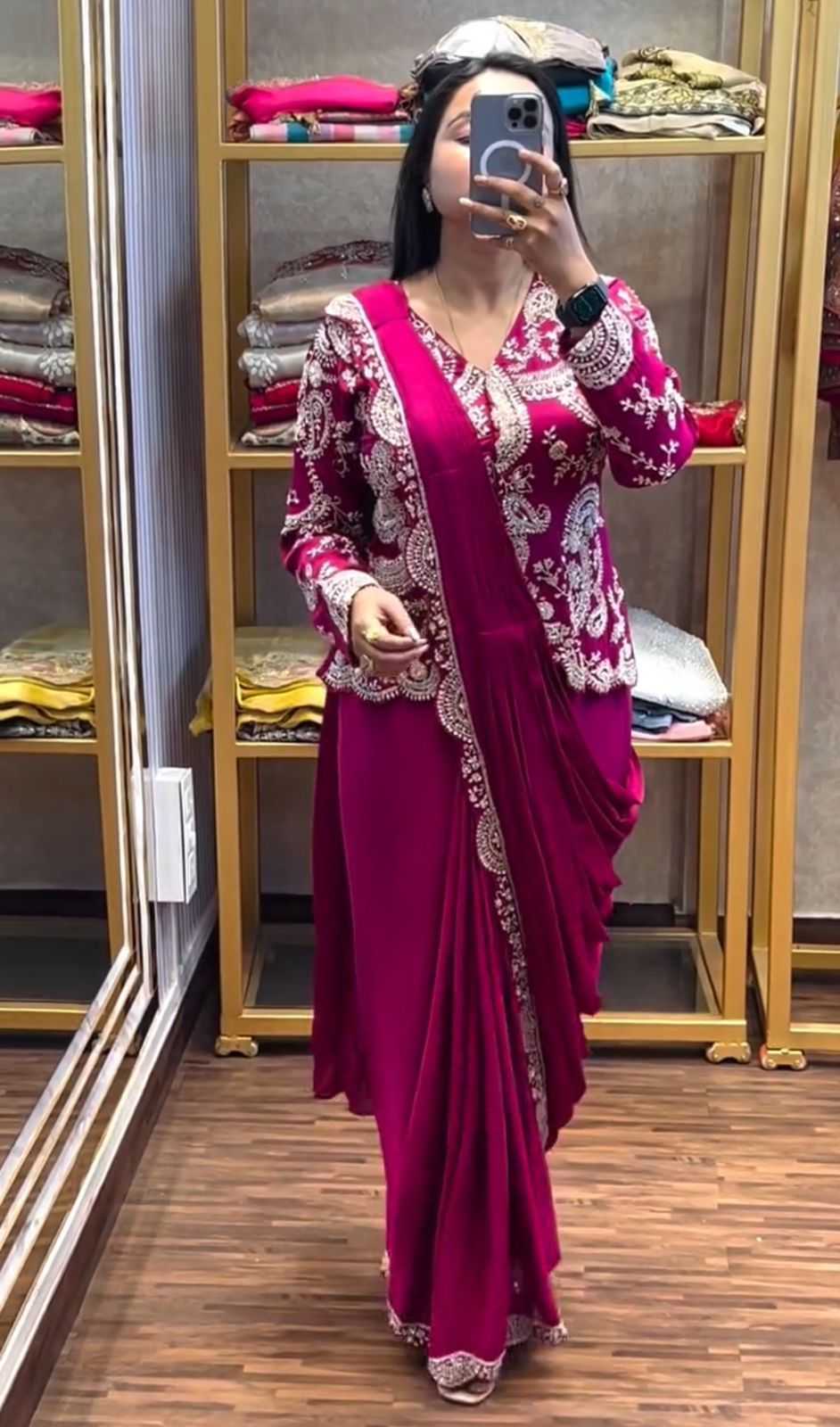 Chinon Ready To Wear Saree