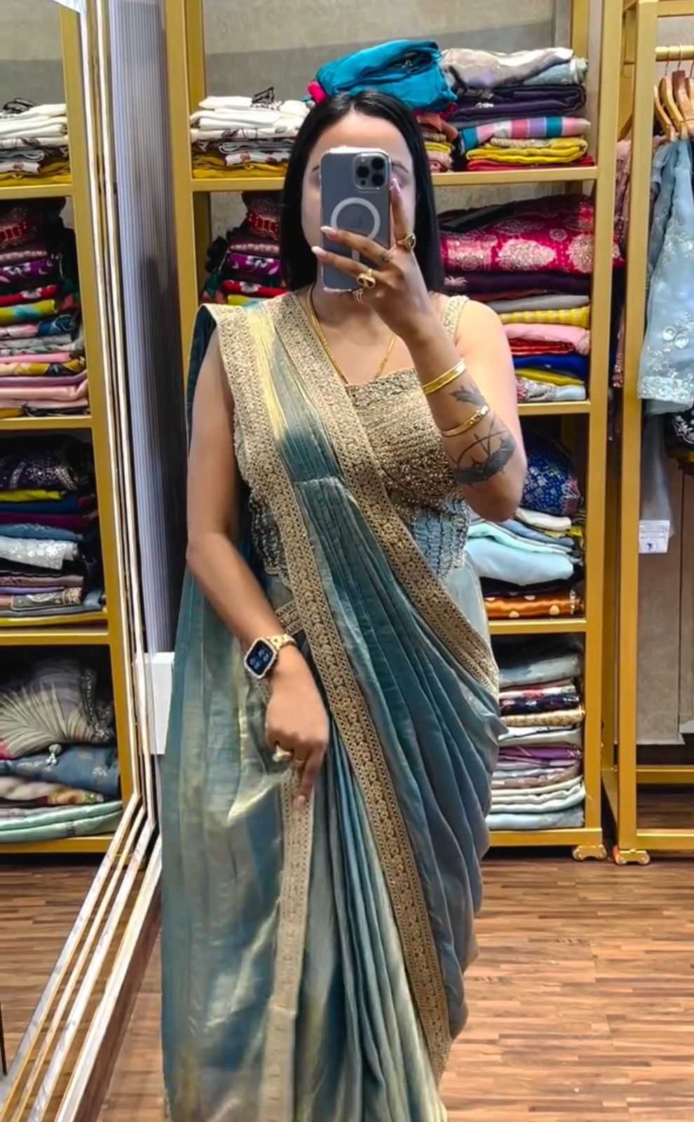 Satin Ready To Wear Saree