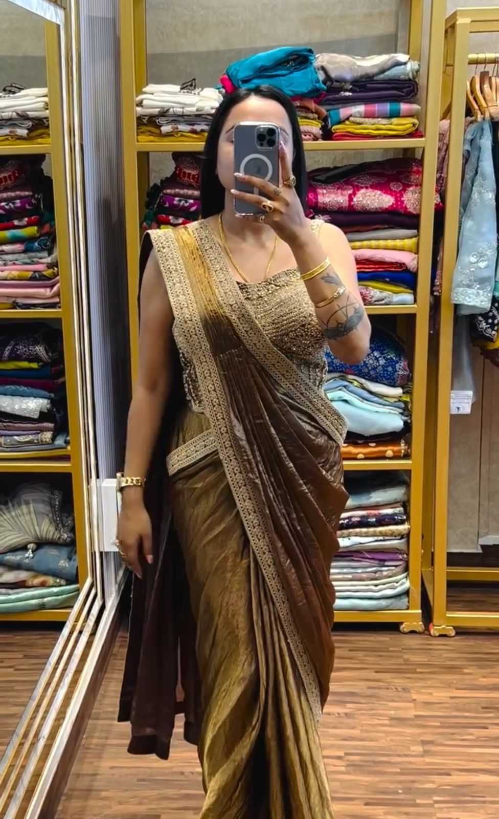 Satin Ready To Wear Saree