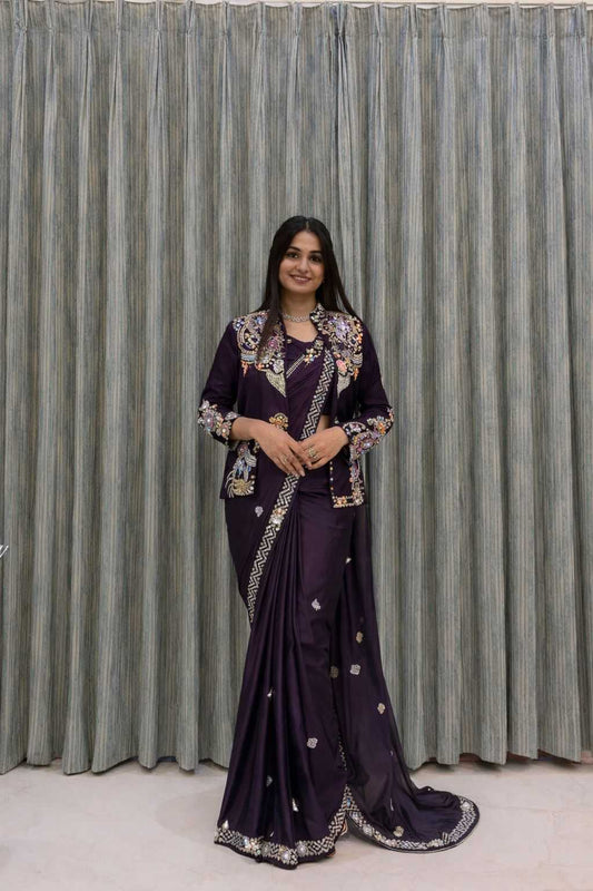 Satin Party Wear Saree