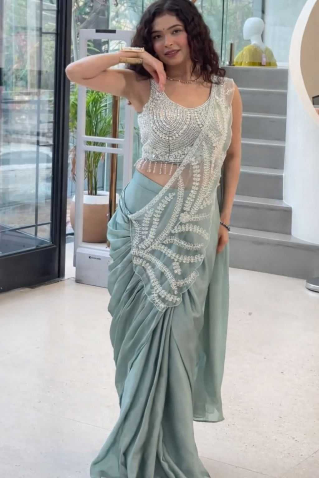 Rangoli Silk Party Wear Saree in Sky Blue