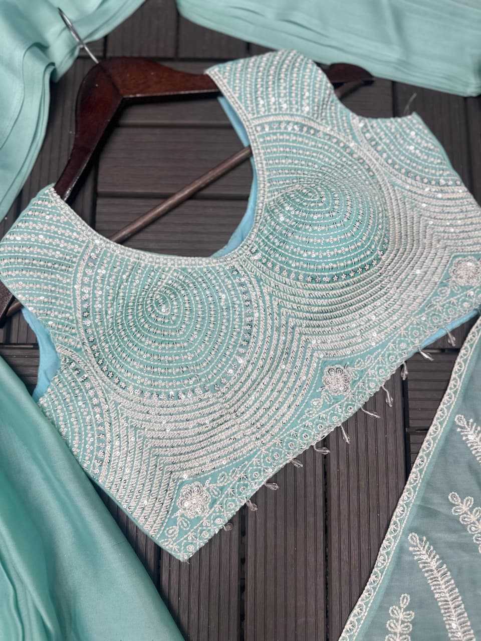 Rangoli Silk Party Wear Saree in Sky Blue