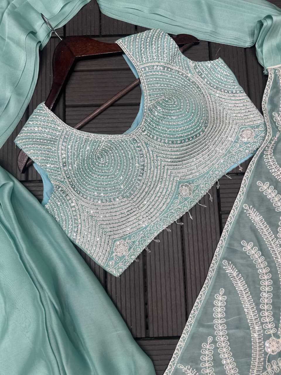 Rangoli Silk Party Wear Saree in Sky Blue