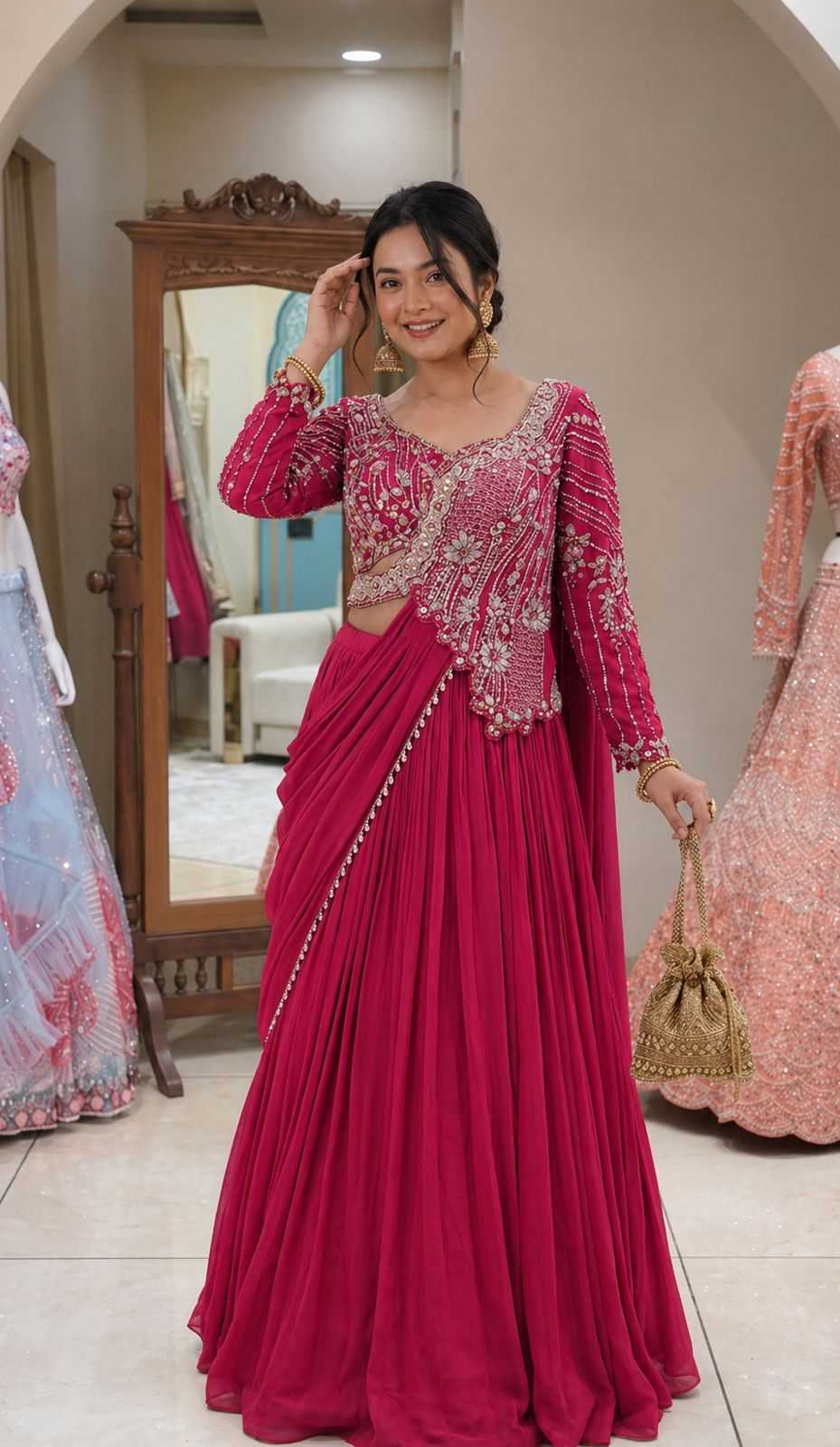 Rangoli Silk Embroidered Lehenga