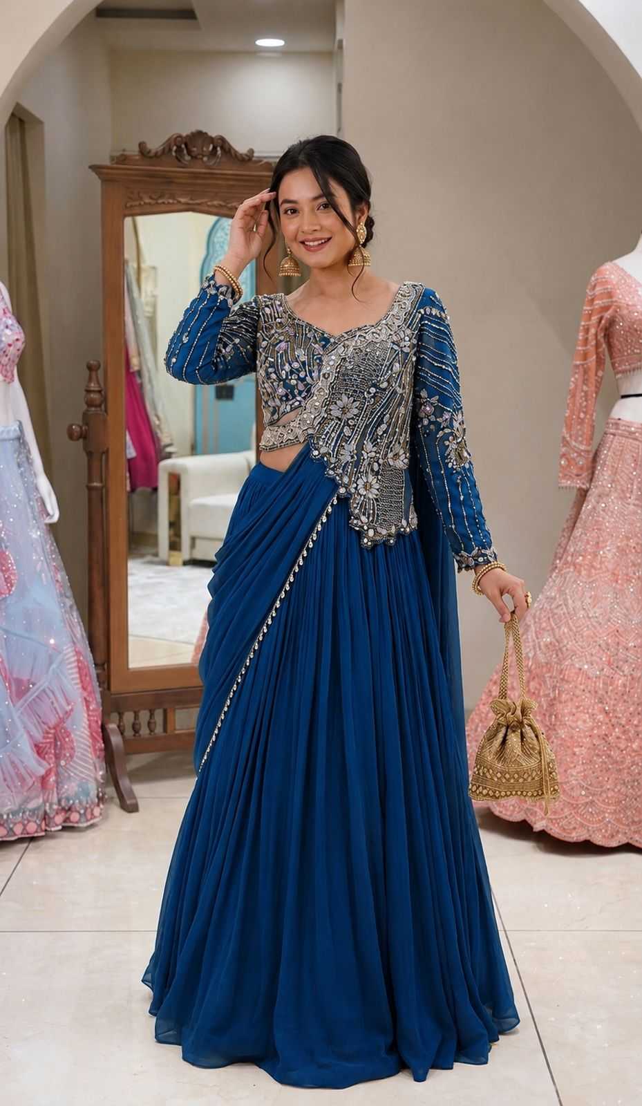 Rangoli Silk Embroidered Lehenga