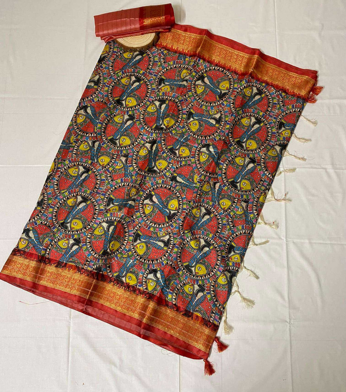 Aanya Soft Cotton Floral Saree in Eastern Blue