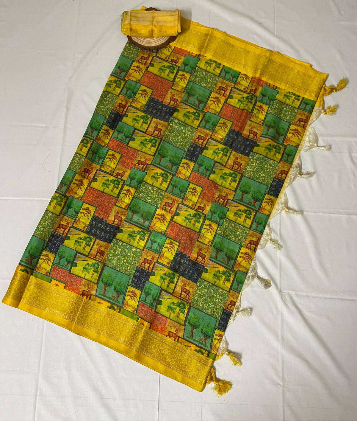 Aanya Soft Cotton Floral Saree in Eastern Blue