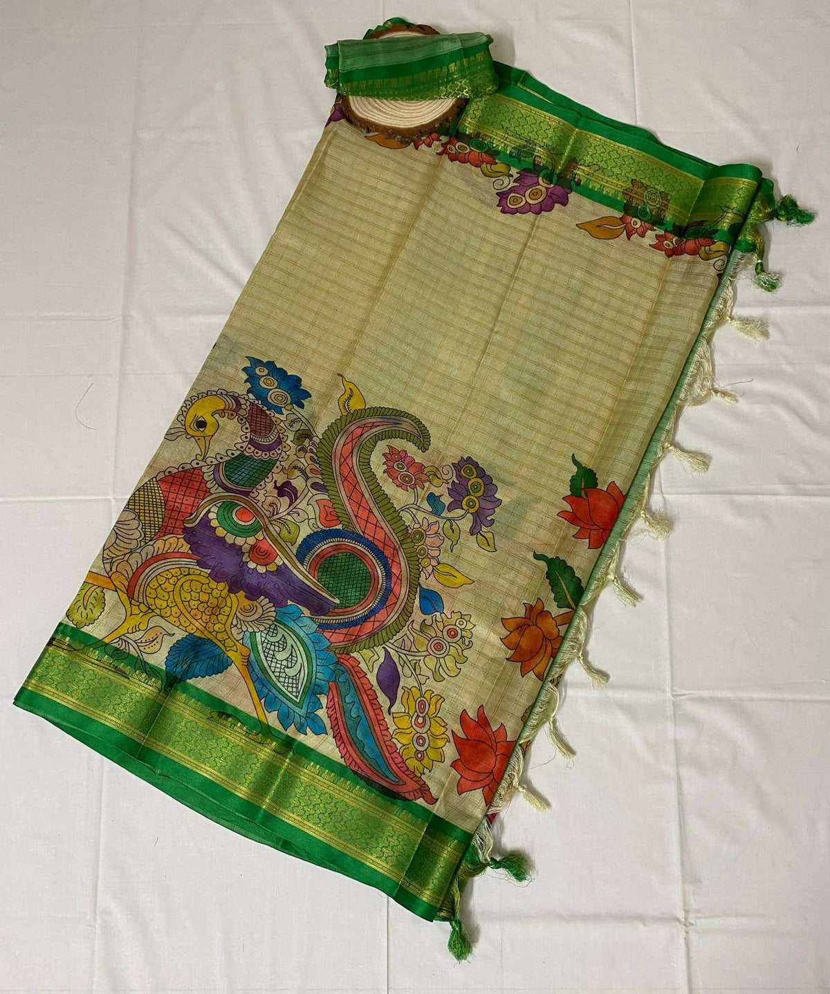 Aanya Soft Cotton Floral Saree in Eastern Blue