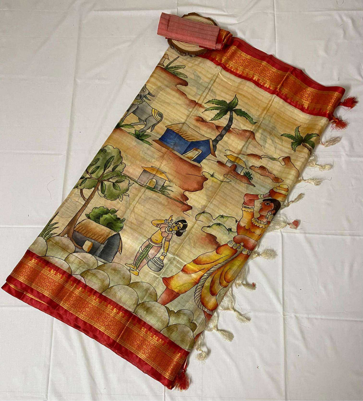 Aanya Soft Cotton Floral Saree in Eastern Blue