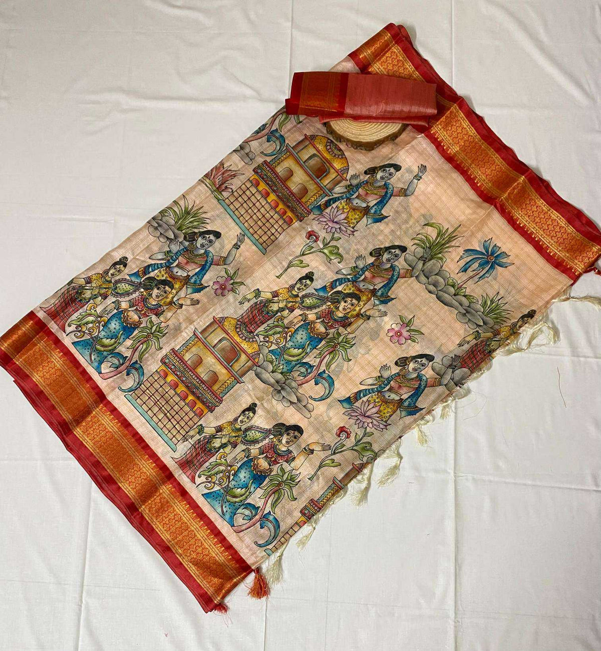 Aanya Soft Cotton Floral Saree in Eastern Blue