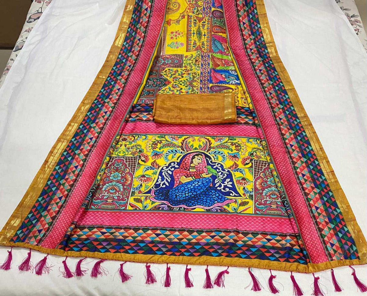 Amrita Soft Silk Saree in Yellow