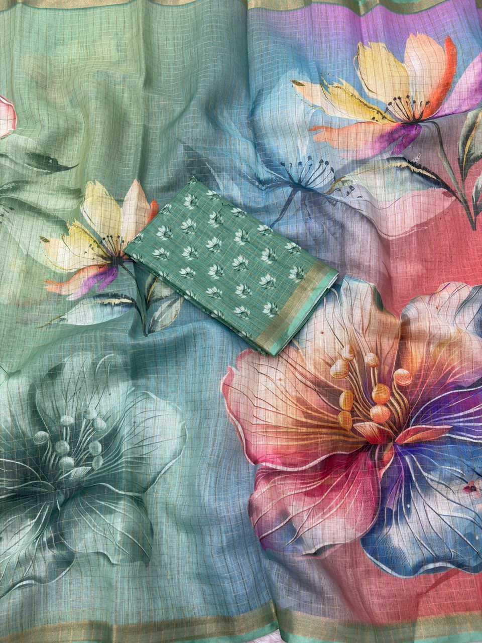 Cotton Linen Saree