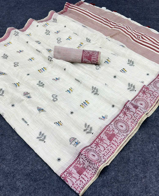 Silk Embroidered Saree