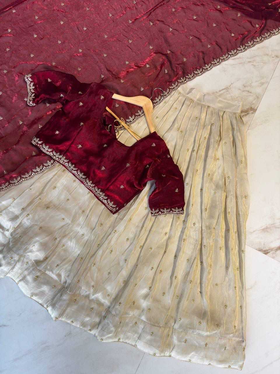 Tissue Silk Zari Border Saree