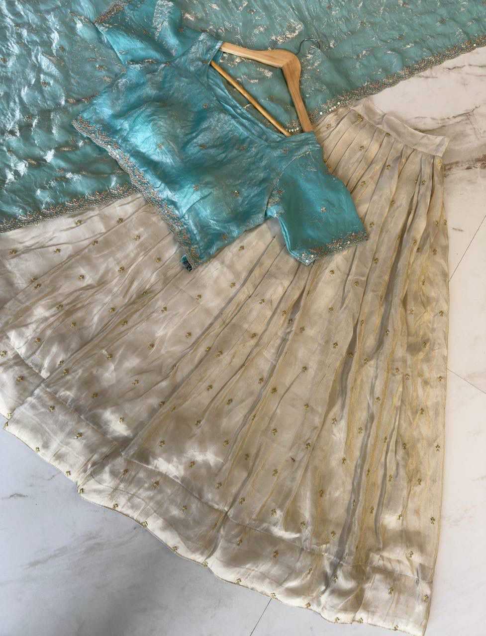 Tissue Silk Zari Border Saree