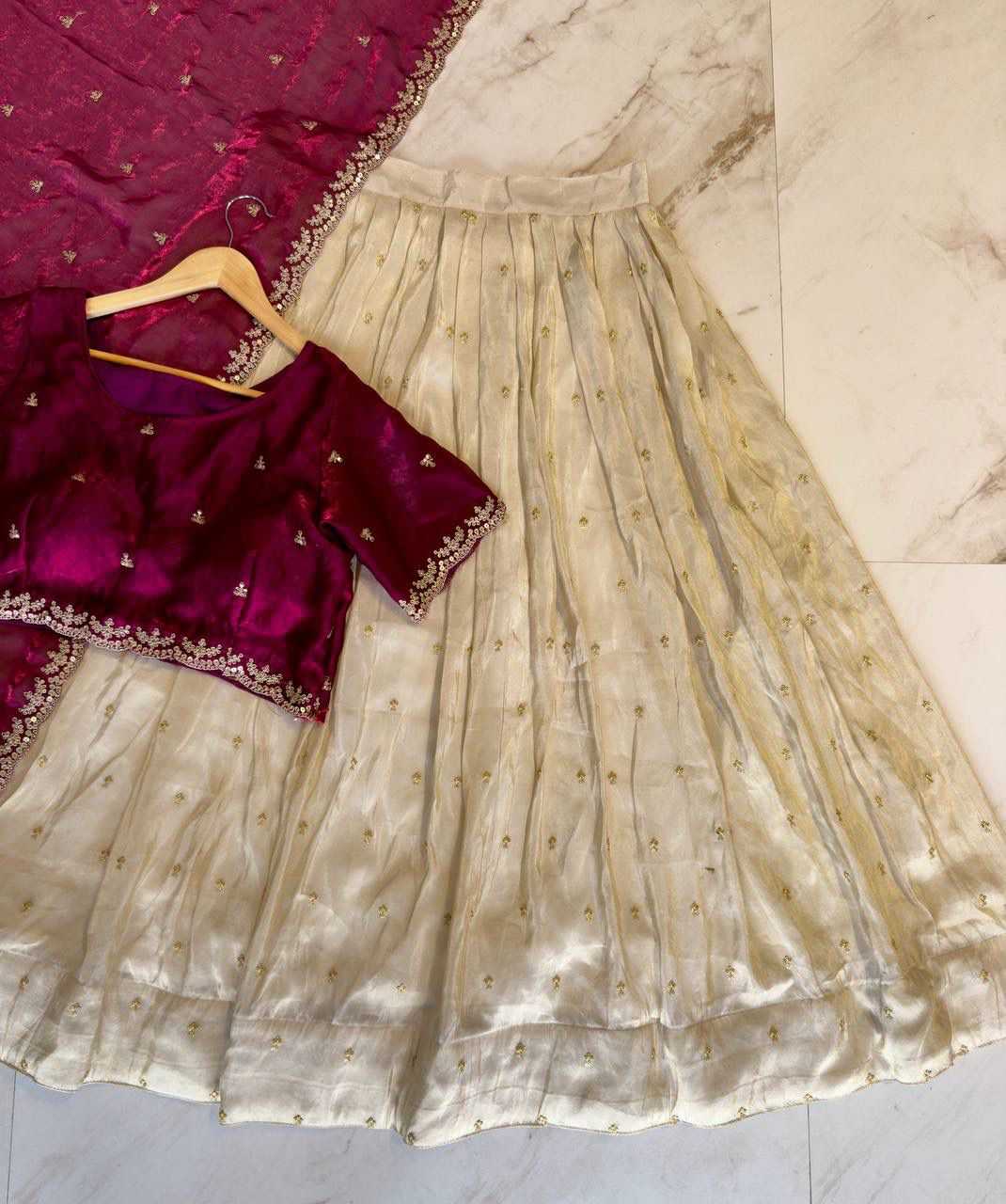 Tissue Silk Zari Border Saree