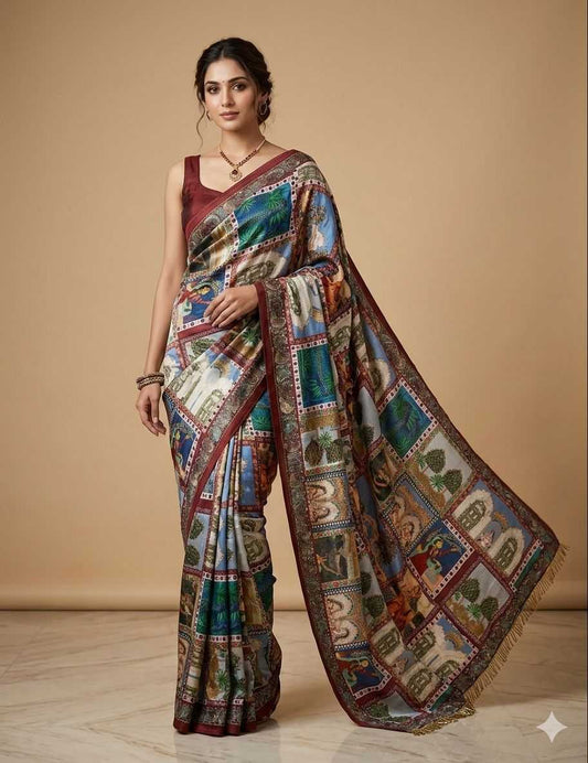 Chinon Silk Brocade Saree