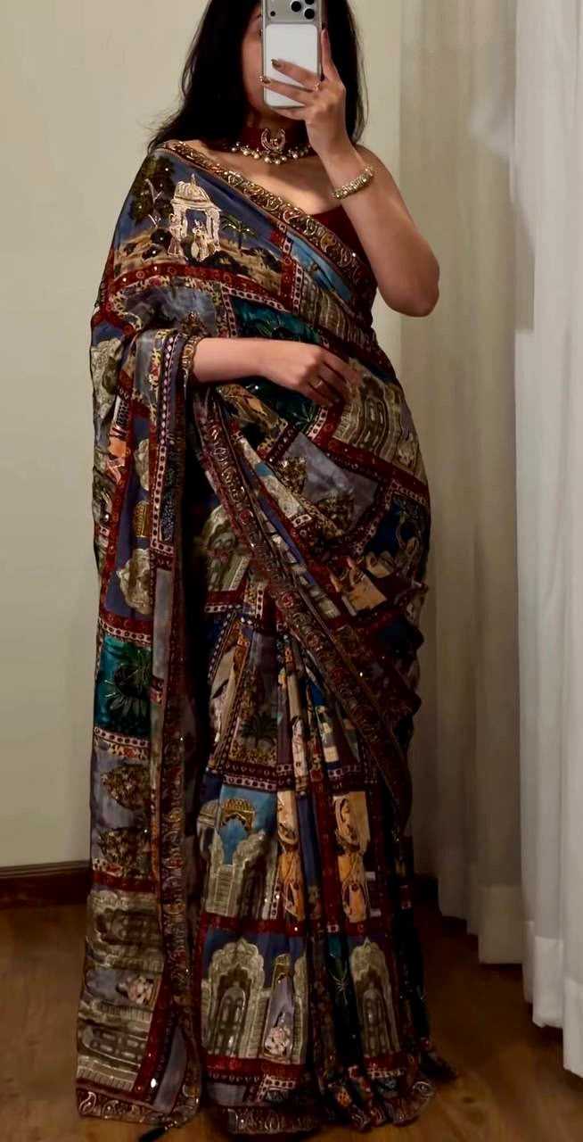 Chinon Silk Handloom Saree