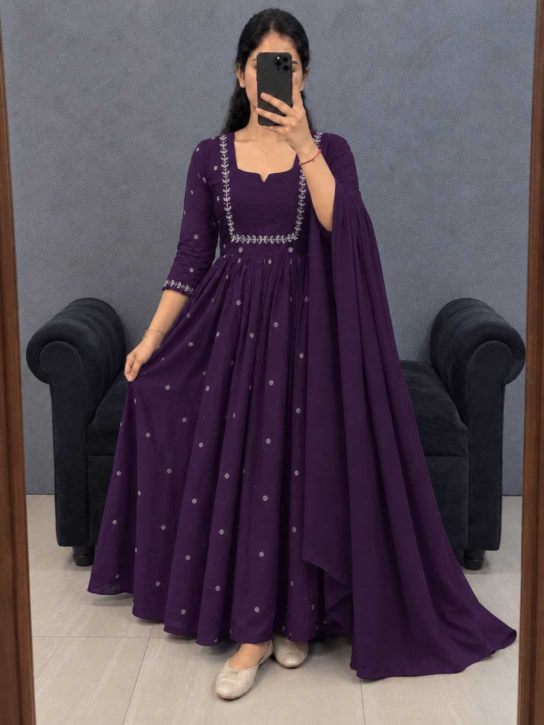Aanya Soft Silk Embroidery Gown