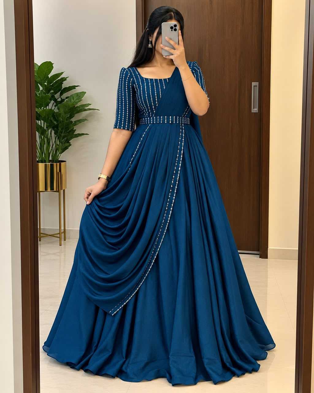 Aanya Vichitra Silk Party Wear Gown