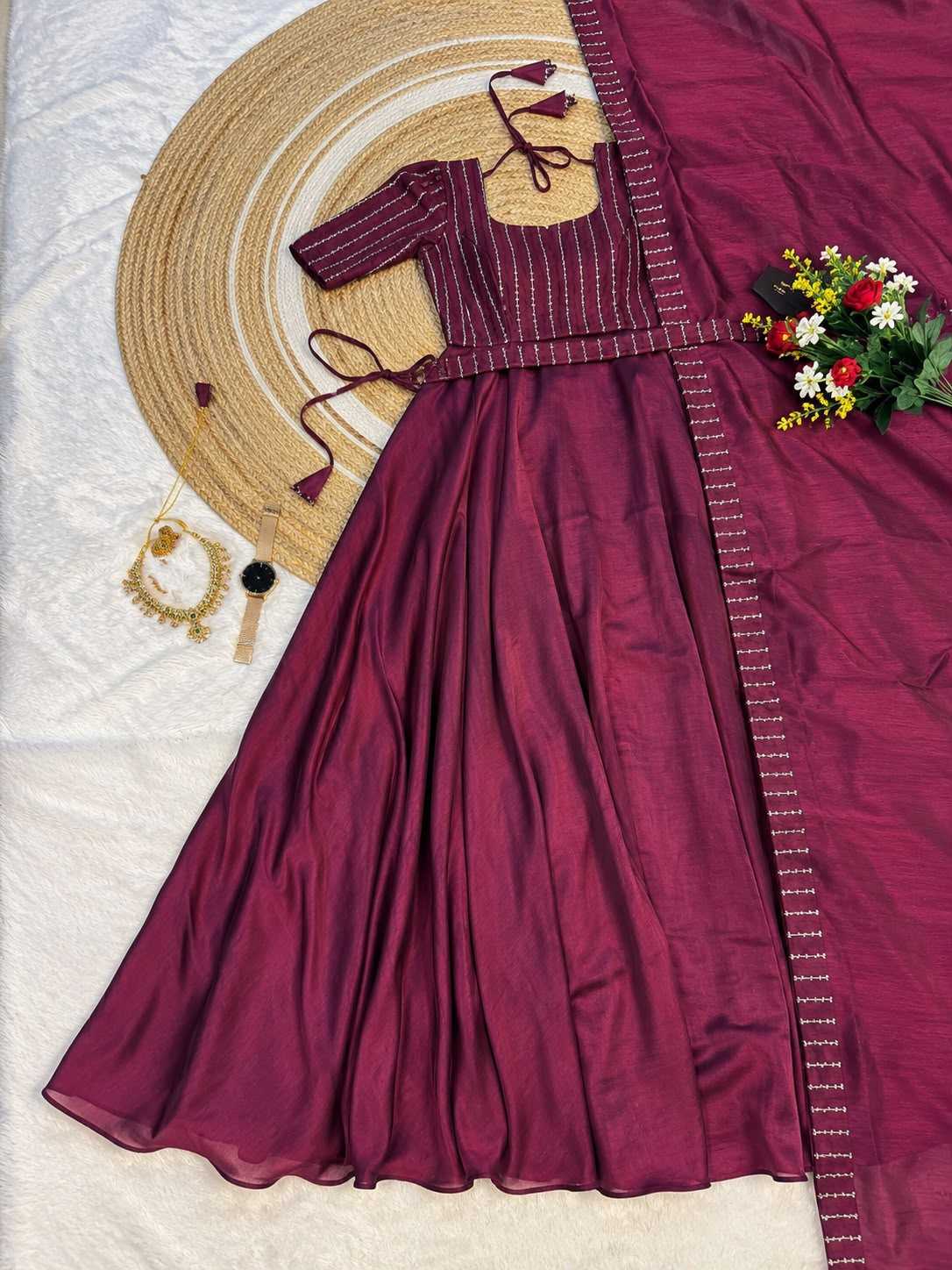 Aanya Vichitra Silk Party Wear Gown